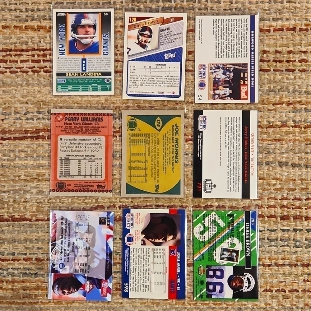NEW York Giants 54 Sports Cards 80s-2020s